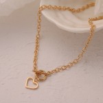 Arihant Heart Gold Plated Single Chain Necklace Jewellery For Women 44231