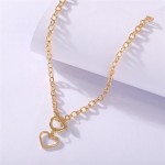 Arihant Heart Gold Plated Single Chain Necklace Jewellery For Women 44231