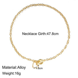 Arihant Heart Gold Plated Single Chain Necklace Jewellery For Women 44231