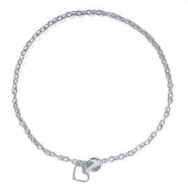 Arihant Heart Silver Plated Single Chain Necklace Jewellery For Women 44232