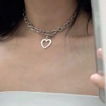 Arihant Heart Silver Plated Single Chain Necklace Jewellery For Women 44232