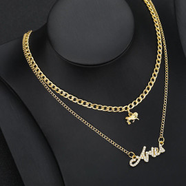 Arihant Jewellery For Women Gold Plated Aries Layered Necklace