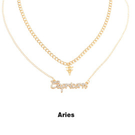 Arihant Jewellery For Women Gold Plated Capricorn Layered Necklace
