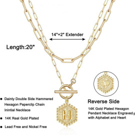 Arihant Jewellery For Women Gold Plated Alphabetical "H" Layered Necklace