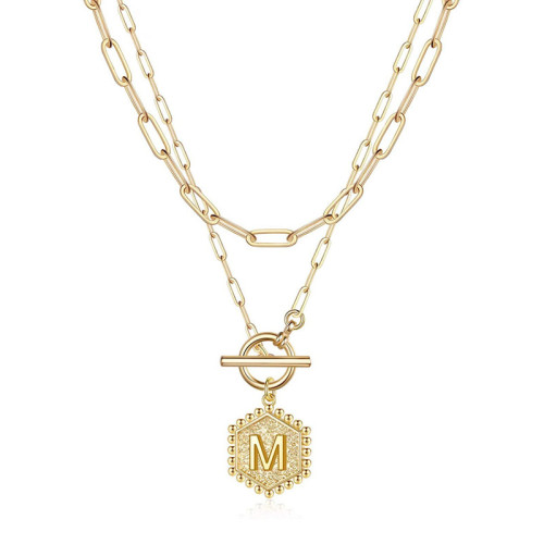 Arihant Jewellery For Women Gold Plated Alphabetical "M" Layered Necklace