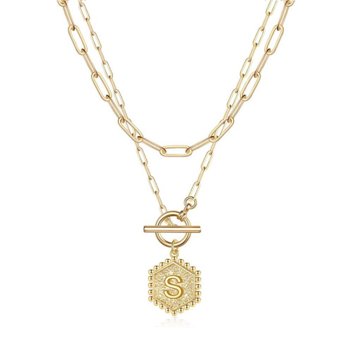 Arihant Jewellery For Women Gold Plated Alphabetical "S" Layered Necklace