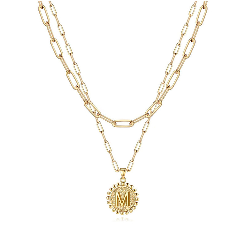 Arihant Jewellery For Women Gold Plated Alphabetical "M" Layered Necklace