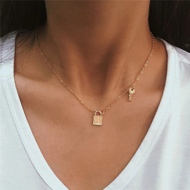 Arihant Jewellery For Women Gold Plated Lock-Key Necklace