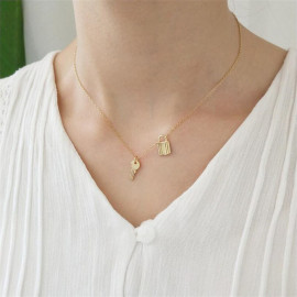 Arihant Jewellery For Women Gold Plated Lock-Key Necklace