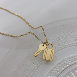 Arihant Jewellery For Women Gold Plated Lock-Key Necklace