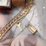 Arihant Jewellery For Women Gold Plated Lock-Key Layered Necklace