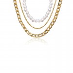 Arihant Jewellery For Women Gold Plated Baroque Pearls Multi Layered Choker Necklace