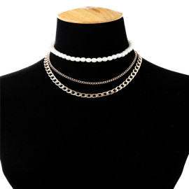 Arihant Jewellery For Women Gold Plated Baroque Pearls Multi Layered Choker Necklace