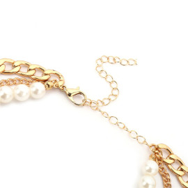 Arihant Jewellery For Women Gold Plated Baroque Pearls Multi Layered Choker Necklace