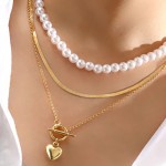Arihant Jewellery For Women White Gold Plated Heart inspired Pearl Necklace