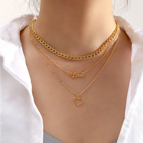 Arihant Jewellery For Women Gold Plated Hearts inspired Layered Necklace