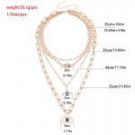 Arihant Jewellery For Women Gold Plated Gold-Toned Evil Eye and Buddha Hand Layered Necklace