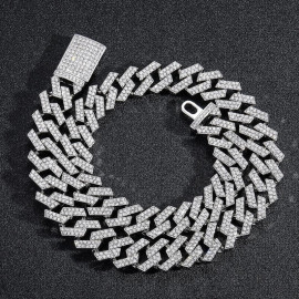 Arihant Miami Link Silver Plated Stainless Steel Cuban Necklace