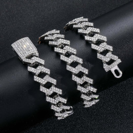 Arihant Miami Link Silver Plated Stainless Steel Cuban Necklace