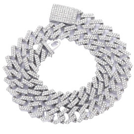 Arihant Miami Link Silver Plated Stainless Steel Cuban Necklace