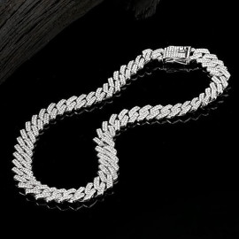 Arihant Miami Link Silver Plated Stainless Steel Cuban Necklace
