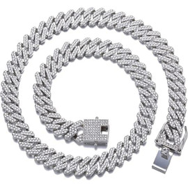 Arihant Miami Link Silver Plated Stainless Steel Cuban Necklace