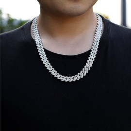 Arihant Miami Link Silver Plated Stainless Steel Cuban Necklace