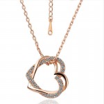 Arihant Delicate American Diamond Heart Inspired Rose Gold Splendid Pendant For Women/Girls 48002