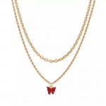 Arihant Jewellery For Women Gold Plated Red Butterfly Pendant