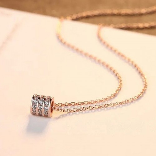 Arihant Rose Gold Plated Stainless Steel CZ Cylind...