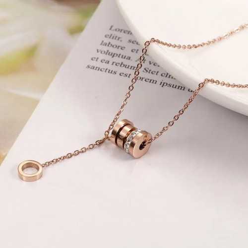 Arihant Rose Gold Plated Stainless Steel Cubic Zirconia Pendant with Hanging Loop