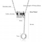 Arihant Silver Plated Stainless Steel Anti Tarnish Cubic Zirconia Pendant with Hanging Loop