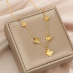 Arihant Stainless Steel Gold Plated Butterfly themed Contemporary Pendant