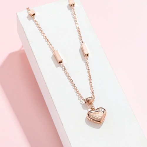 Arihant Stainless Steel Rose Gold Plated Heart the...