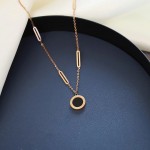 Arihant Rose Gold Plated Stainless Steel Roman Numerals Dual Side Circular Pendant