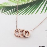Arihant Rose Gold Plated Stainless Steel CZ Studded Spherical Roman Numerals Pendant