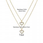 Arihant Gold Plated Korean Dual Hearts AD Layered Pendant