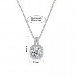 Arihant Silver Plated Stainless Steel CZ Square Anti Tarnish Pendant