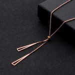 Arihant Rose Gold Plated Stainless Steel Geometric Tassel Pull-out Necklace