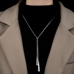 Arihant Silver Plated Stainless Steel Geometric Tassel Pull-out Necklace