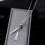 Arihant Silver Plated Stainless Steel Geometric Tassel Pull-out Necklace