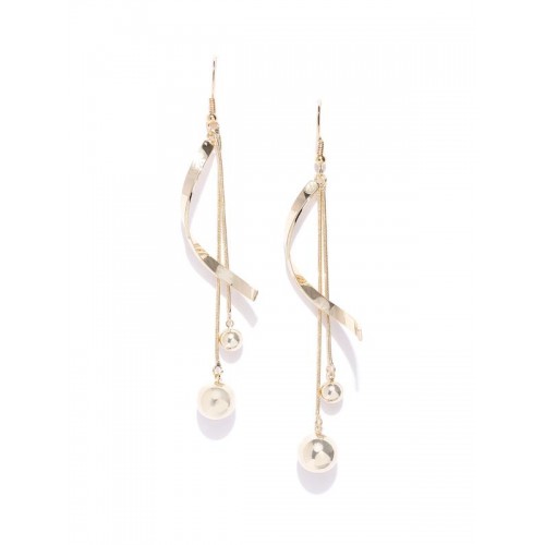 Arihant Gold-Plated Handcrafted Contemporary Drop Earrings 35022
