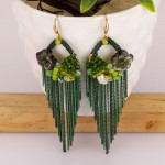 Arihant Green Floral Handcrafted Tassel Earrings 35140