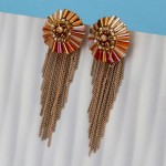 Arihant Orange And Beige Handcrafted Tassel Earrings 35144