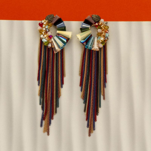 Arihant Multicoloured Handcrafted Contemporary Tassel Earrings 35152