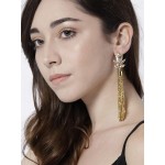 Gold-Toned Handcrafted Contemporary Drop Earrings 35208