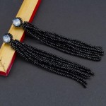 Arihant Black Handcrafted Tasselled Contemporary Drop Earrings 35246