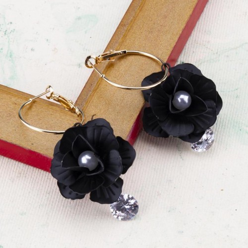 Arihant Black Handcrafted Floral Drop Earrings 352...