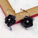 Arihant Black Handcrafted Floral Drop Earrings 35285