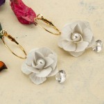 Arihant White Handcrafted Floral Drop Earrings 35290